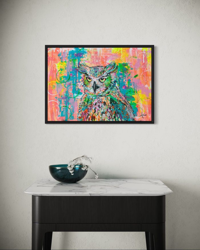 Abstraktion einer Eule mit Neon – Bild 2