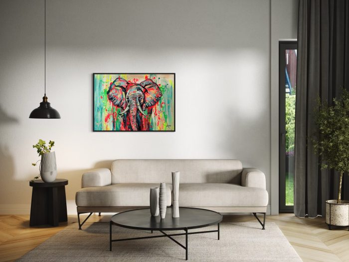 Farbenreicher Elefant in Großformat – Bild 2