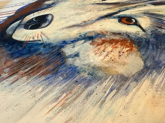Abstraktes Wolfportrait im Rahmen – Bild 7