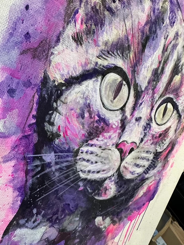 Neon Katzenportrait im Rahmen – Bild 10
