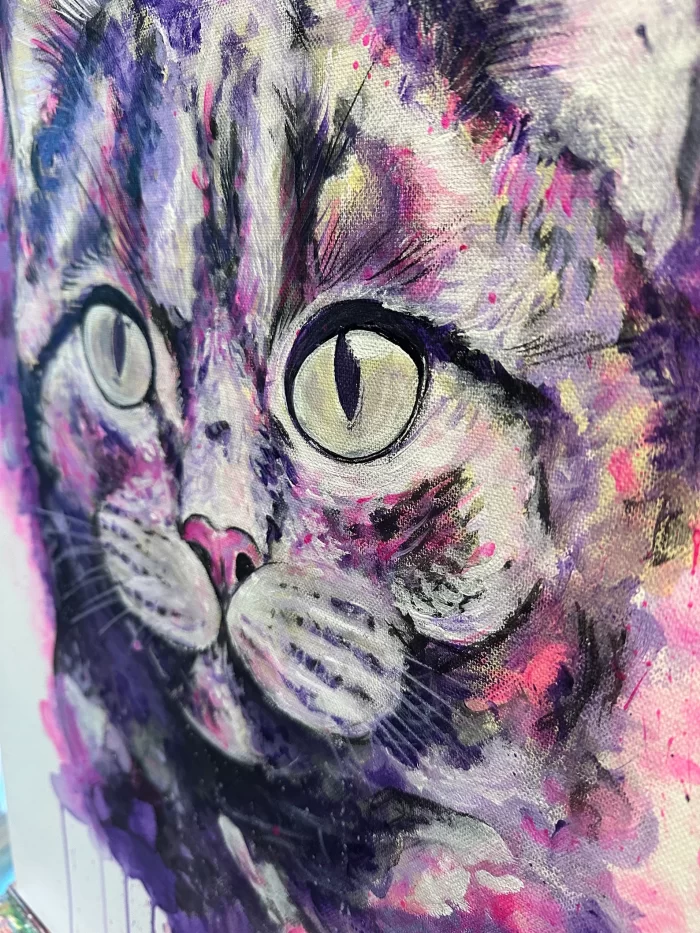 Neon Katzenportrait im Rahmen – Bild 9