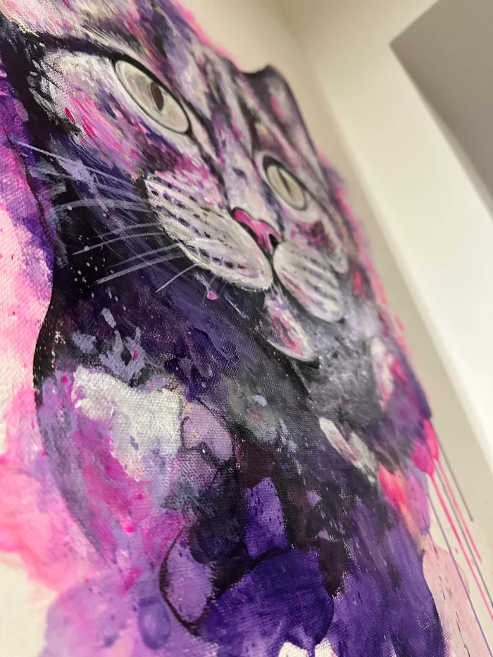 Neon Katzenportrait im Rahmen – Bild 6