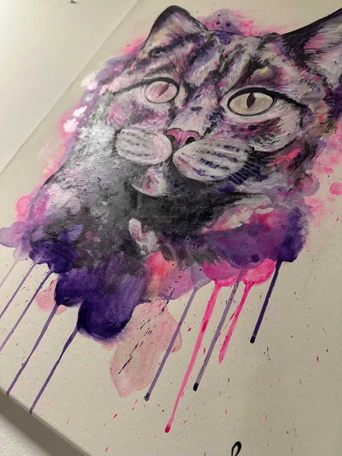 Neon Katzenportrait im Rahmen – Bild 5