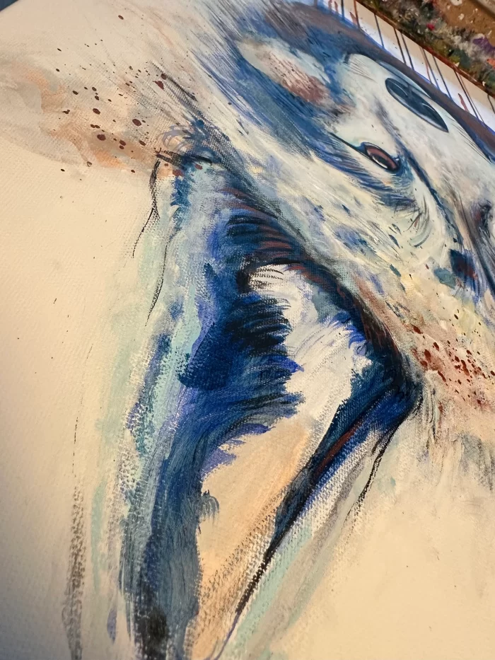 Abstraktes Wolfportrait im Rahmen – Bild 6