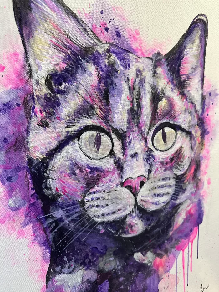 Neon Katzenportrait im Rahmen – Bild 8