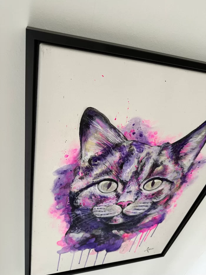 Neon Katzenportrait im Rahmen – Bild 4