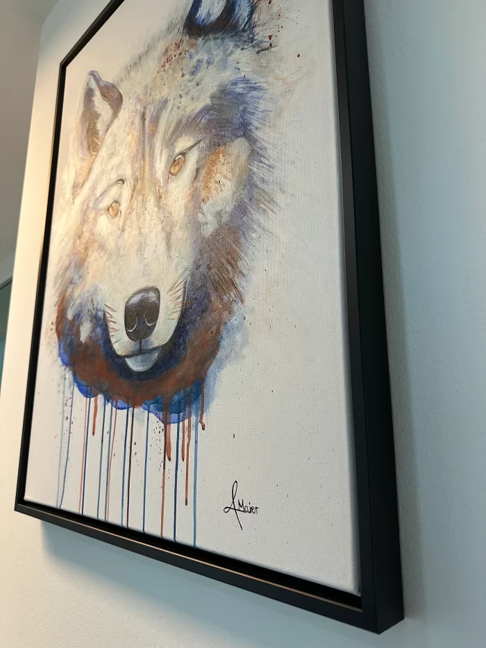 Abstraktes Wolfportrait im Rahmen – Bild 4