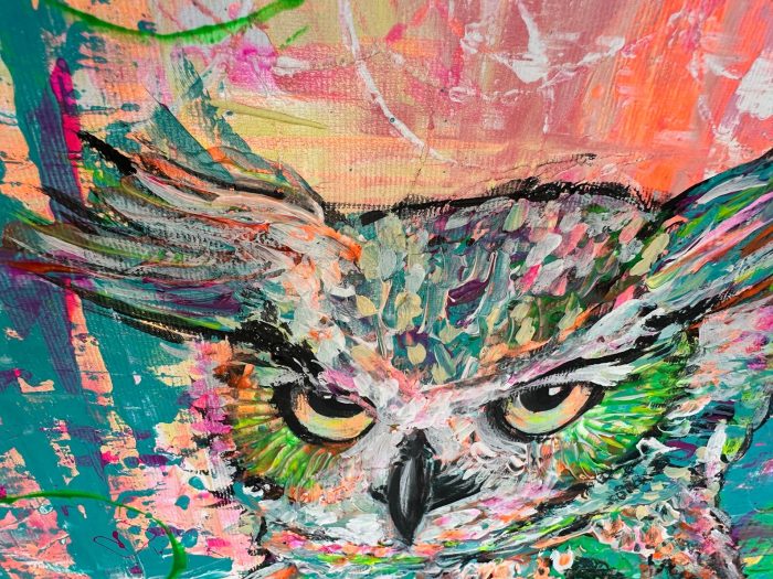 Abstraktion einer Eule mit Neon – Bild 6