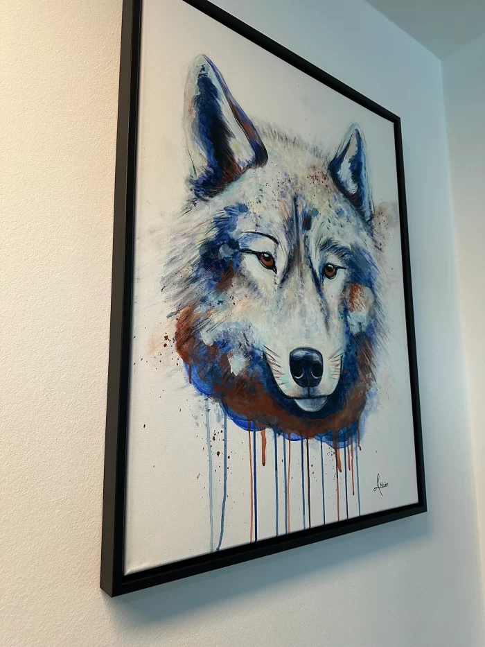 Abstraktes Wolfportrait im Rahmen – Bild 3