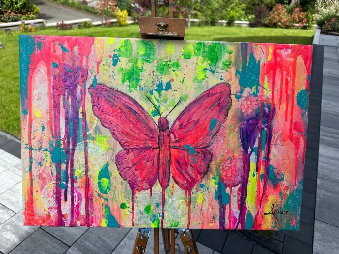 Neon Schmetterling im Rahmen – Bild 9
