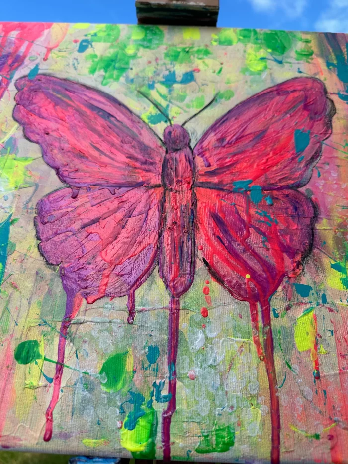 Neon Schmetterling im Rahmen – Bild 7
