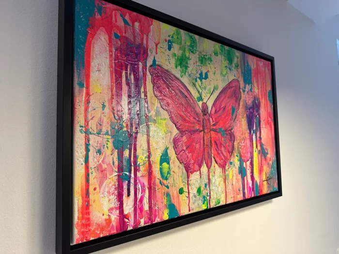 Neon Schmetterling im Rahmen – Bild 4