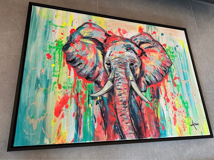 Farbenreicher Elefant in Großformat – Bild 3