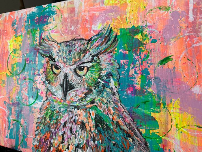 Abstraktion einer Eule mit Neon – Bild 8