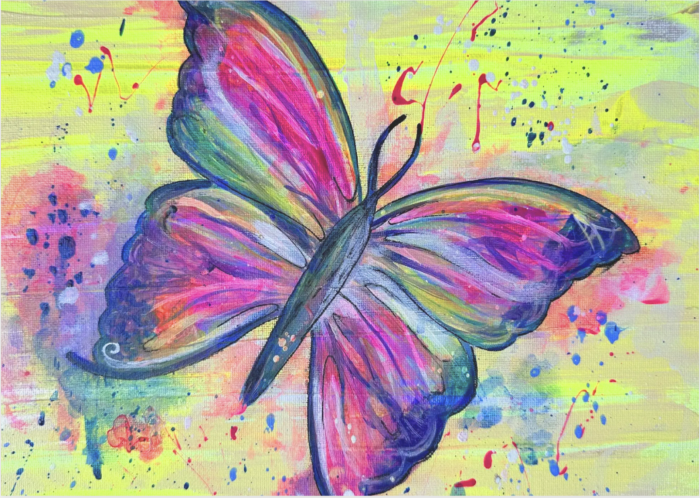 Postkarte: Bunter Schmetterling