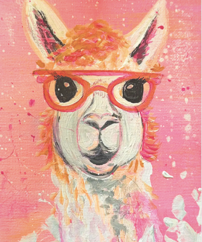 Postkarte: Pinker Alpaka