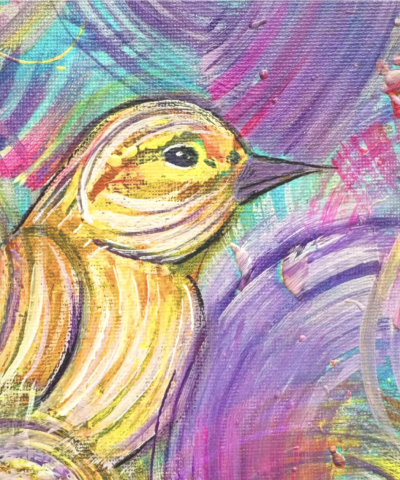 Postkarte: Kreisendes Vögelchen