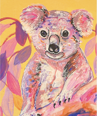Postkarte: Bunter Koala