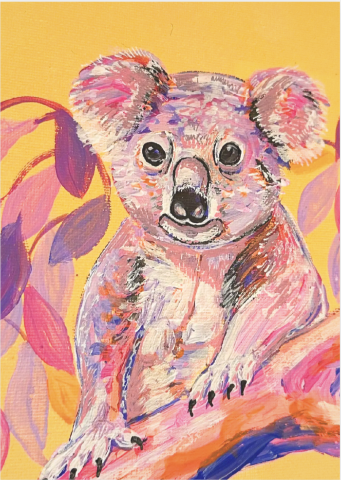 Postkarte: Bunter Koala