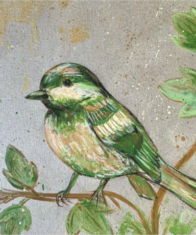 Postkarte: Champagner Vogel