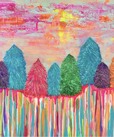 Postkarte: Bunter Wald