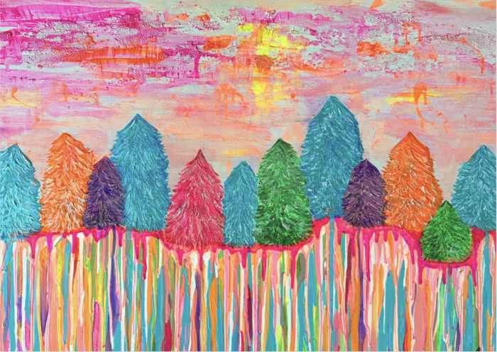 Postkarte: Bunter Wald