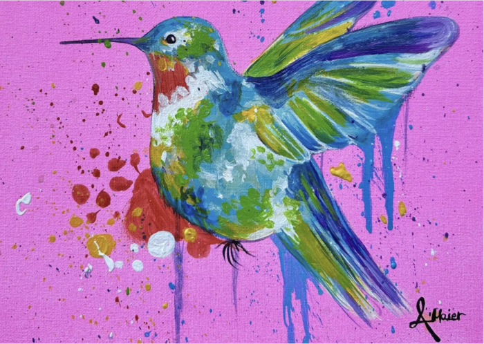 Postkarte: Tanzender Colibri
