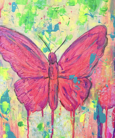 Postkarte: Neon Schmetterling
