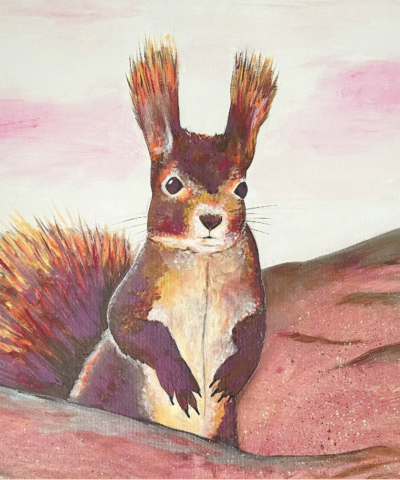 Postkarte: Eichhörnchen in der Wüste