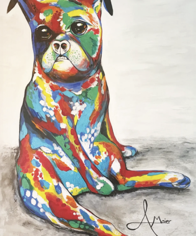 Postkarte: Bunter Hund