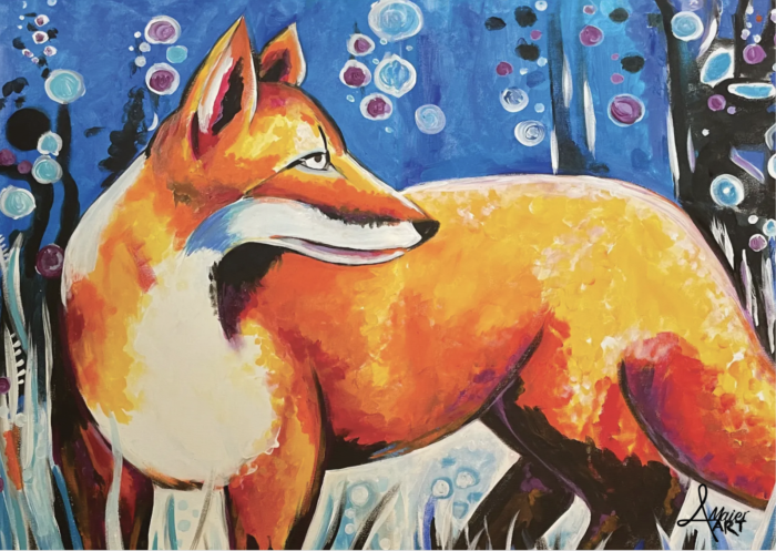 Postkarte: Fuchs im Märchenwald