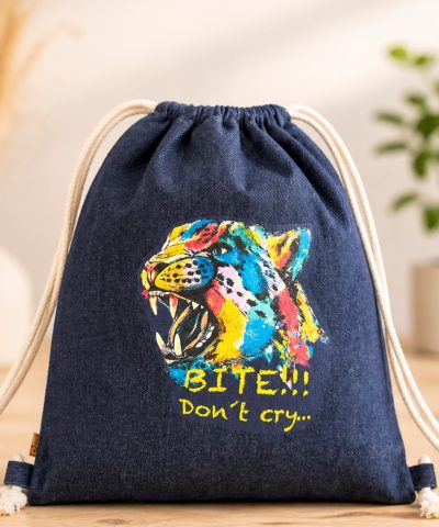 Denim Turnbeutel aus recycelter Baumwolle- Leo