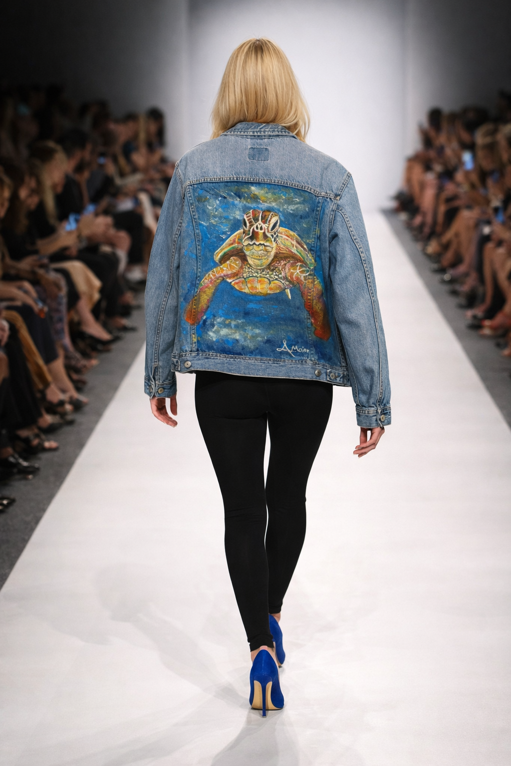 Denim Jeansjacke mit Schildkröte – Bild 2