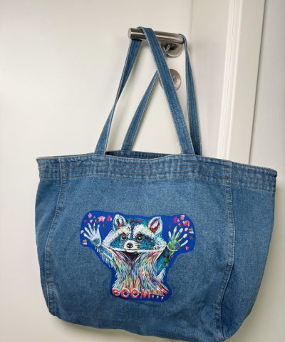 Großer Damen Shopper in Denim - Waschbär
