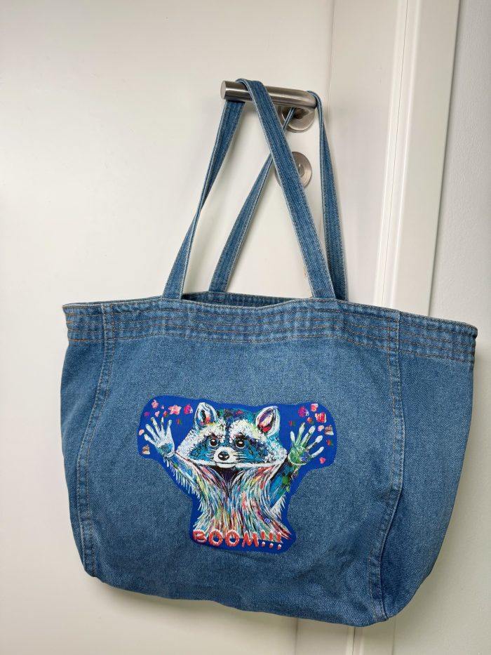 Großer Damen Shopper in Denim - Waschbär
