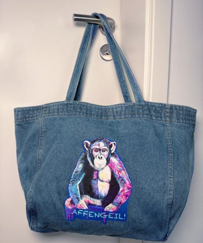 Großer Damen Shopper in Denim - Affe