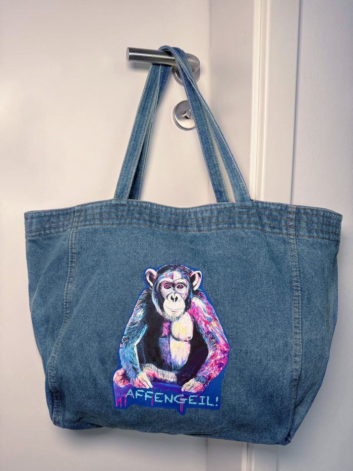 Großer Damen Shopper in Denim - Affe