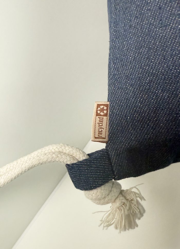 Denim Turnbeutel aus recycelter Baumwolle- Hirsch2 – Bild 4