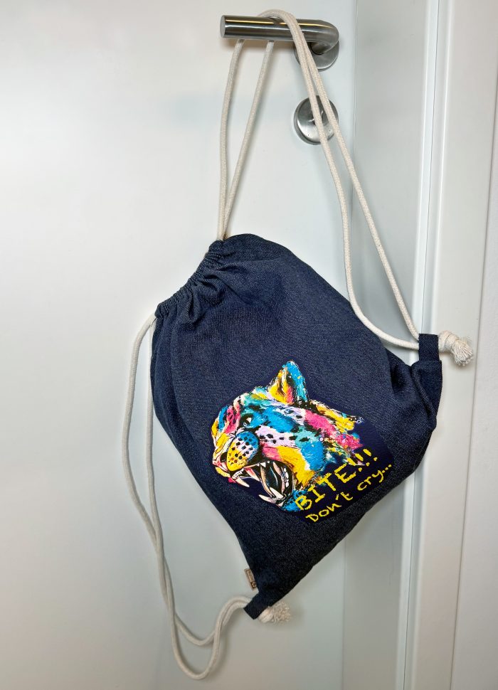 Denim Turnbeutel aus recycelter Baumwolle- Leo