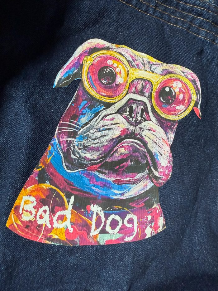 Großer Damen Shopper in Dunkel Denim - Hund – Bild 2