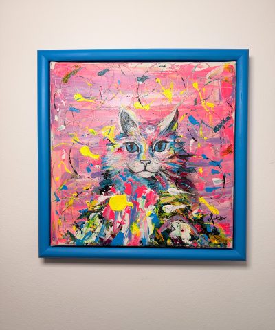 Farbenreiches Katzenportrait