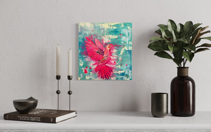 Colibri in türkiser Landschaft – Bild 2