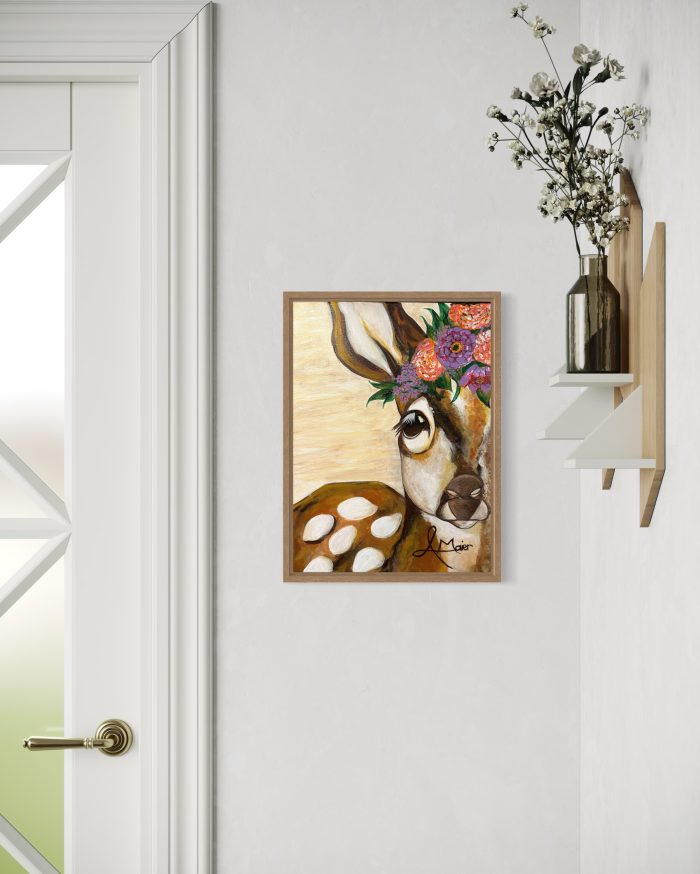 Boho Bambi mit Blumenkranz – Bild 2