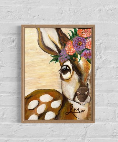 Boho Bambi mit Blumenkranz