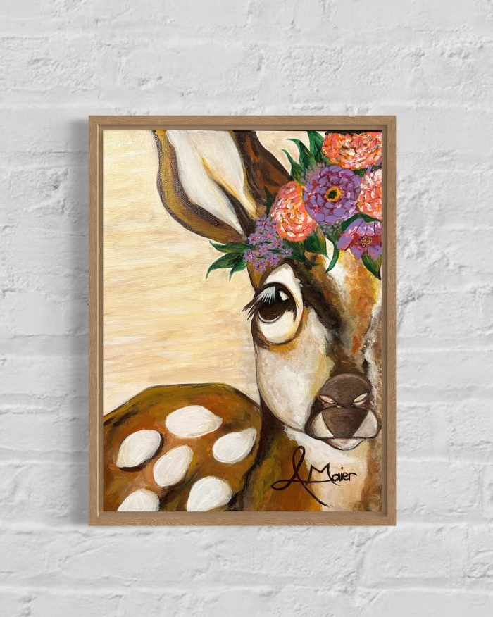 Boho Bambi mit Blumenkranz