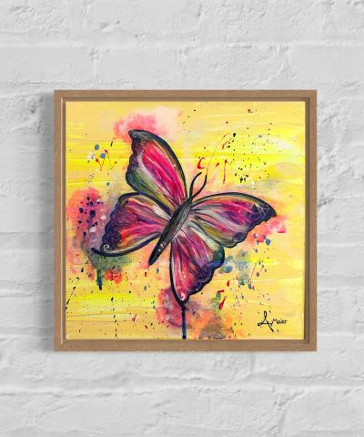 Der fliegende Schmetterling in Neonpracht