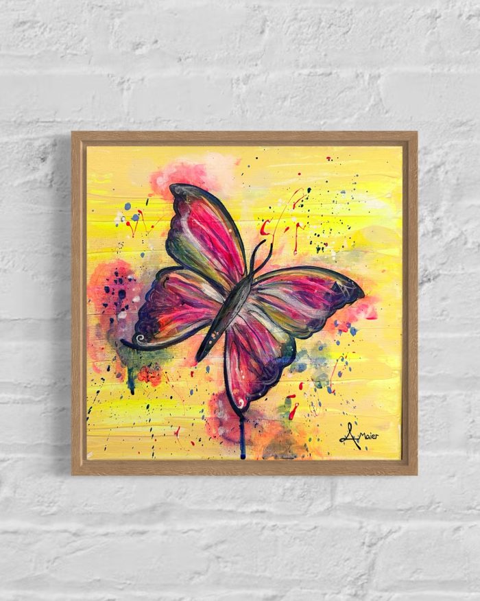 Der fliegende Schmetterling in Neonpracht