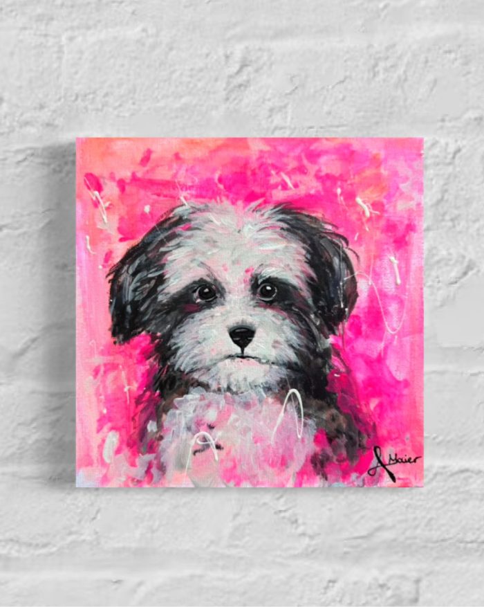 Süßes Hündchen in Pinker Farbe