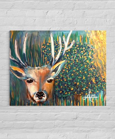 Der Hirsch im goldenen Garten