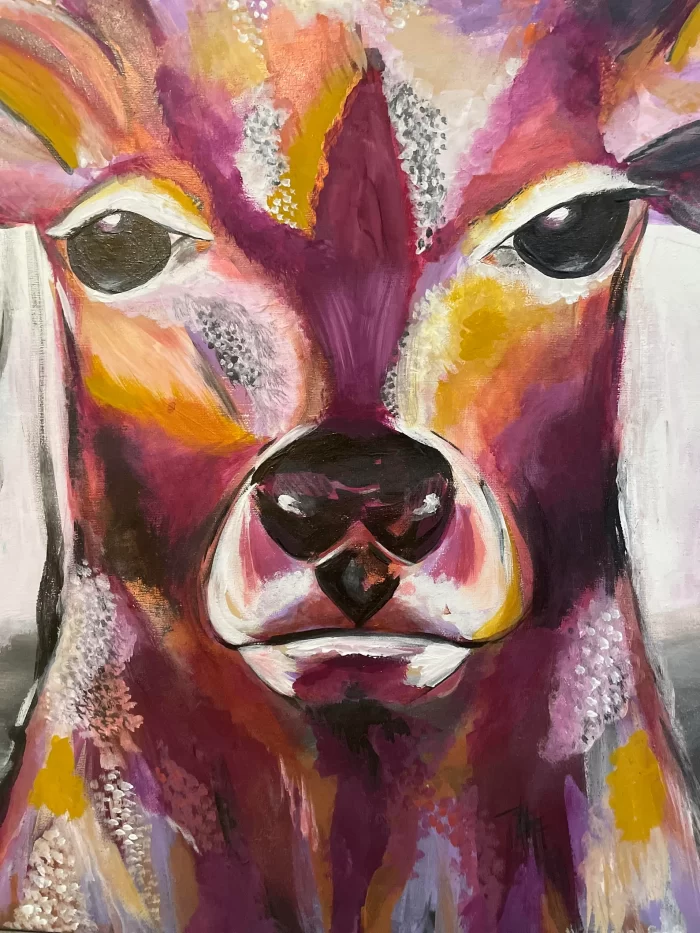 Set- 3 Acryl Kunstwerke in 50x100cm - Hirsch – Bild 6